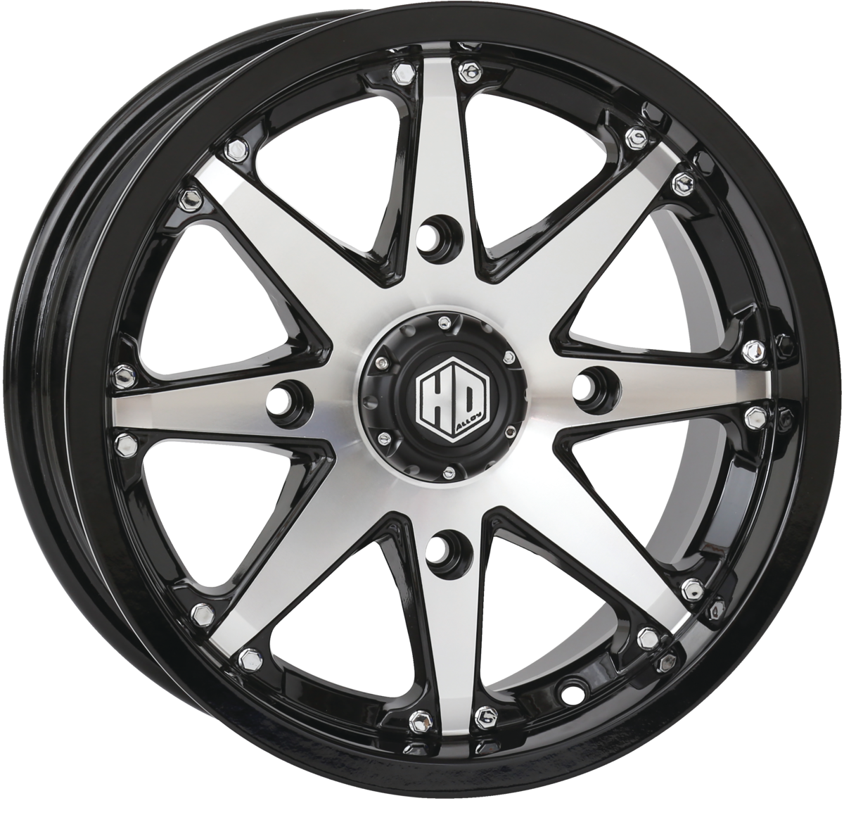 STI 12X7 4/110 2+5 HD10 GLOSS BLK/MACH 12HD1001