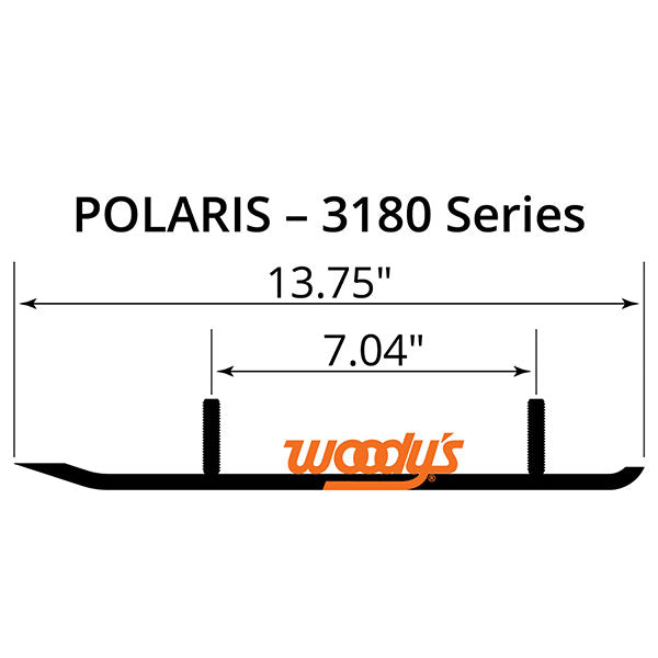 WOODY'S FLAT-TOP TRAIL BLAZER 6" CARBIDE TRAIL RUNNER POLARIS TPI-3180