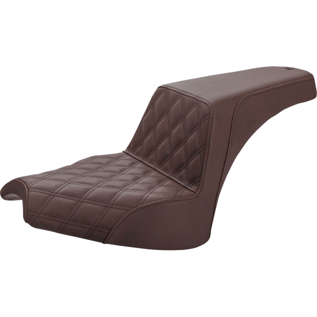 SADDLEMEN STEP UP SEAT - FRONT LATTICE/REAR SMOOTH - BROWN - CHIEF I21-04-172BR