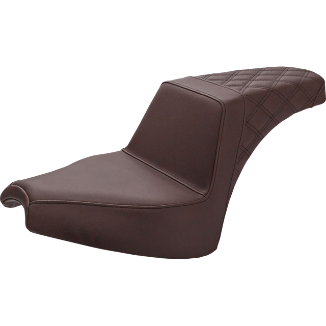 SADDLEMEN STEP UP SEAT - FRONT SMOOTH/REAR LATTICE - BROWN- CHIEF I21-04-173BR
