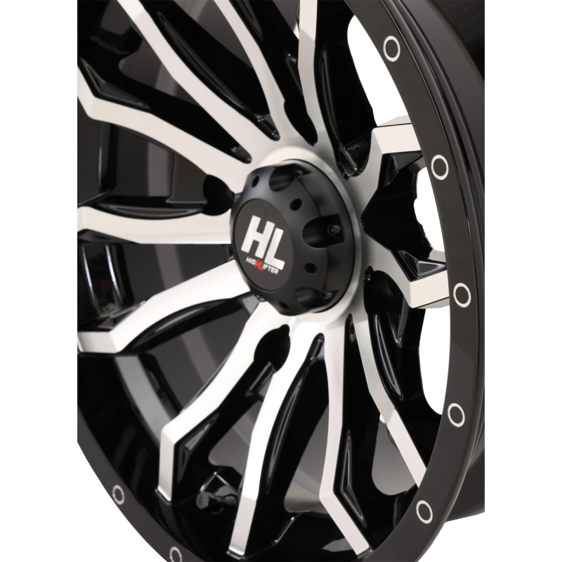 HIGHLIFTER HL21 ALLOY 14X7 4/137 4+3 (+10MM)  GLOSS BLACK MACHINED W1 14HL21-1137