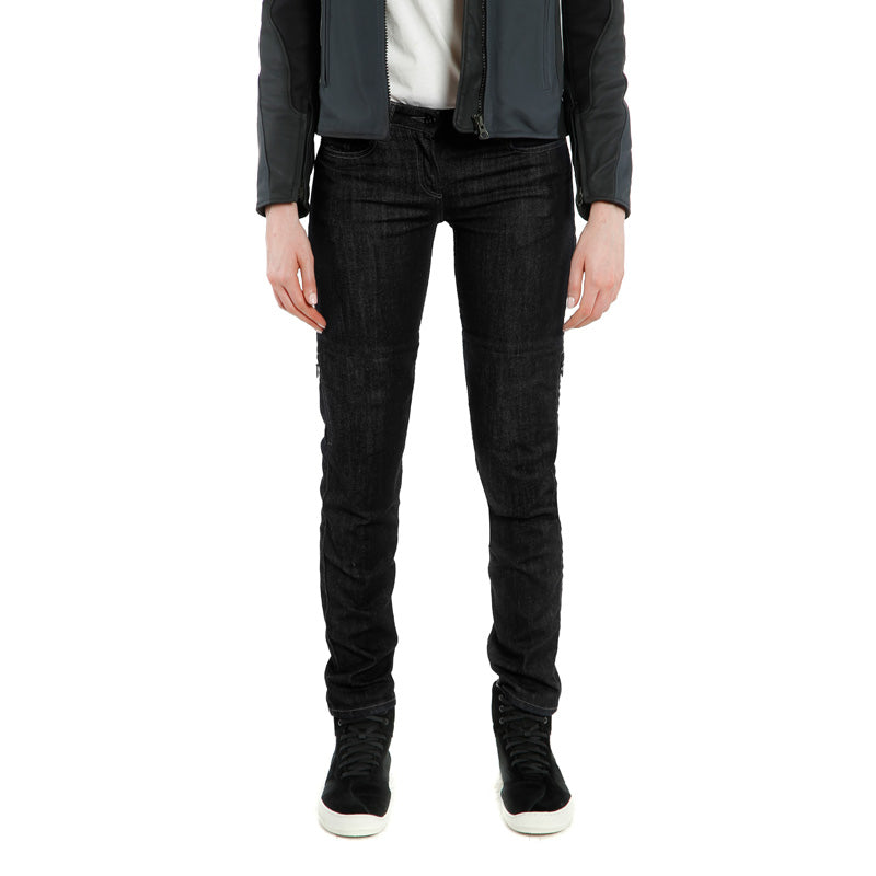 DAINESE DENIM SLIM LADY TEX PANTS BLACK 2755154-001-27