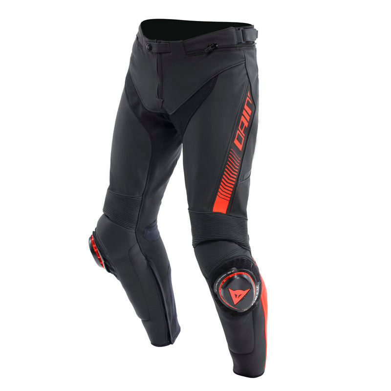 DAINESE SUPER SPEED LEATHER PANTS - BLACK/RED-FLUO (60) 15500001-628-60