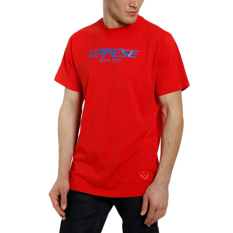 DAINESE PADDOCK LONG T-SHIRT LAVA-RED/SKY-DIVER 1896808-72F-S