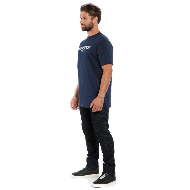 DAINESE PADDOCK LONG T-SHIRT BLACK-IRIS/WHITE 1896808-09D-S