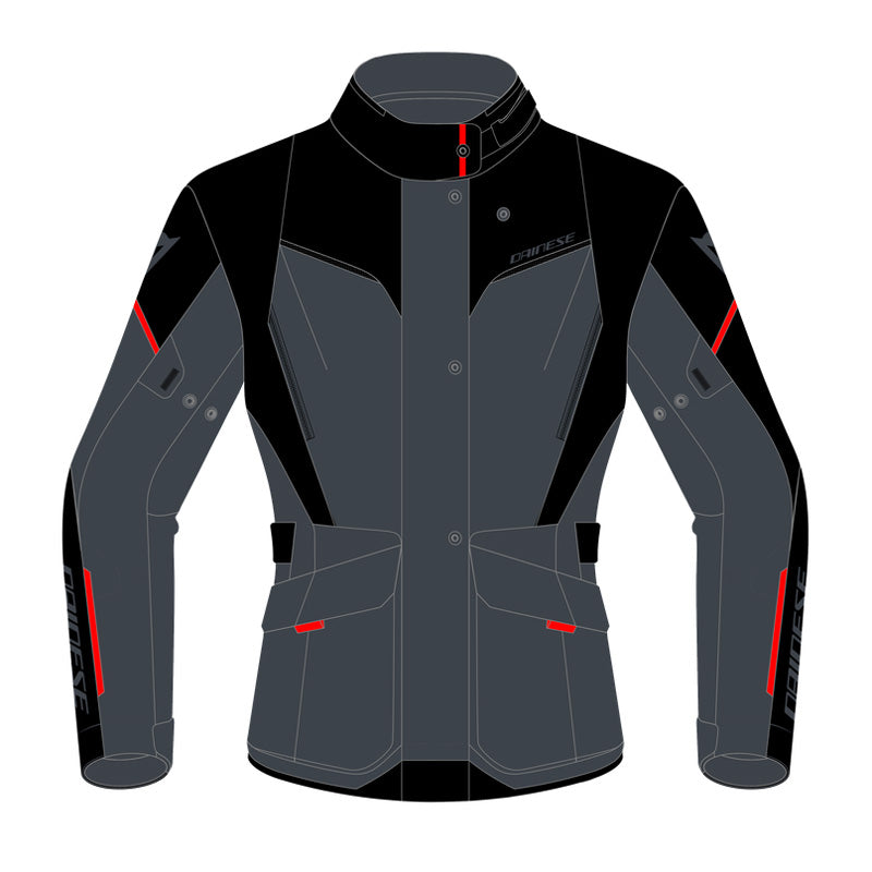 DAINESE TEMPEST 3 D-DRY JKT EBONY/BLACK/RED 64 1654642-80E-64