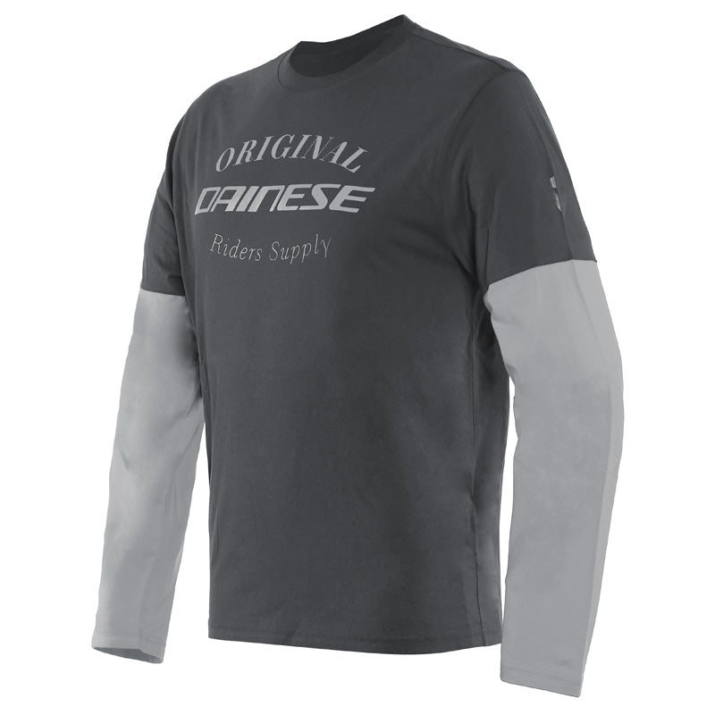DAINESE PADDOCK T-SHIRT LS CHARCOAL-GRAY/GLACIER-GRAY 1896840-71F-XL