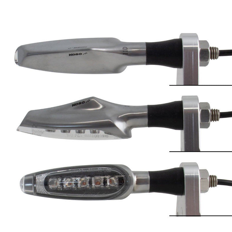 KOSO CHROME INDICATOR LIGHTS  (PAIR) HE015M12