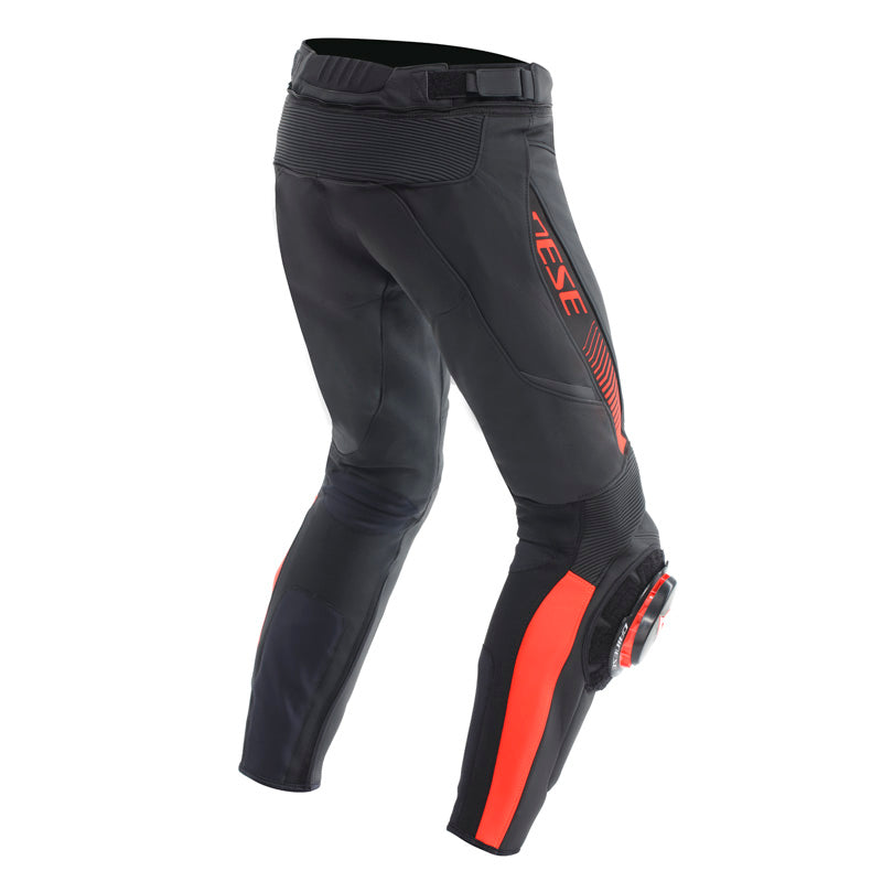 DAINESE SUPER SPEED LEATHER PANTS - BLACK/RED-FLUO (60) 15500001-628-60