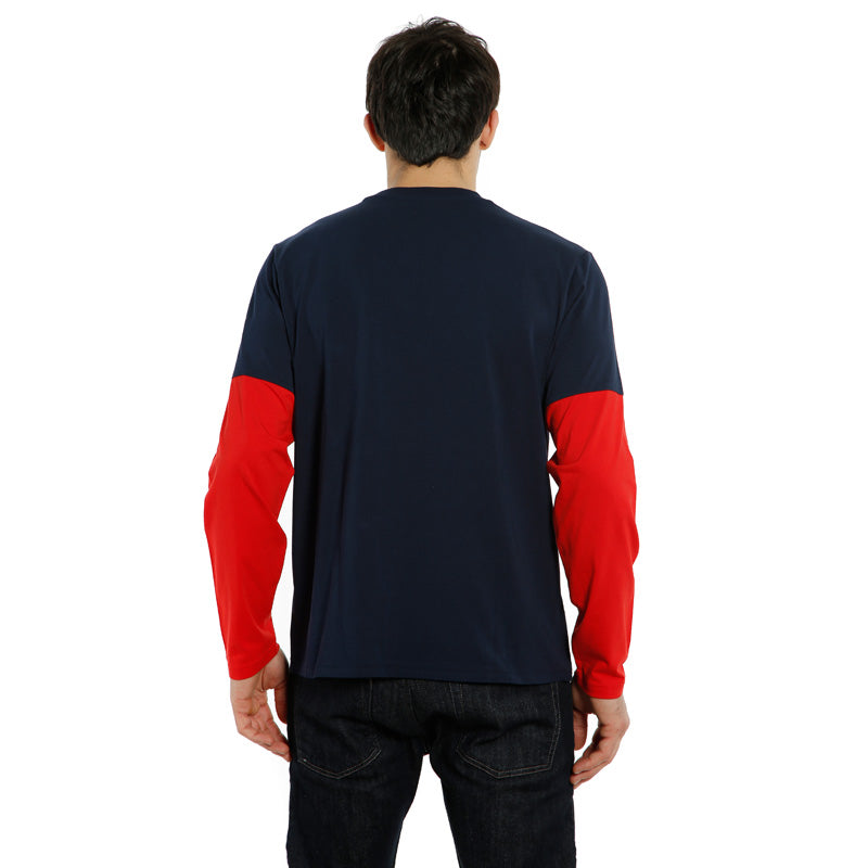 DAINESE PADDOCK T-SHIRT LS BLACK-IRIS/LAVA-RED/LAVA-RED 1896840-70F-S