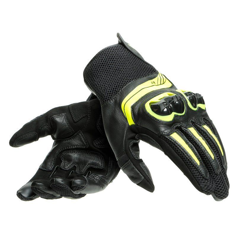 DAINESE MIG 3 UNISEX LEATHER GLOVES BLACK/FLUO-YELLOW 1815934-620-XXXL