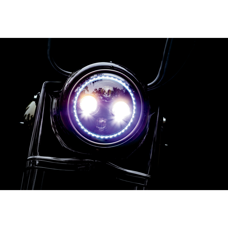 KURYAKYN HEADLIGHT PRISM +7" BLK PN 2478- KUR2478