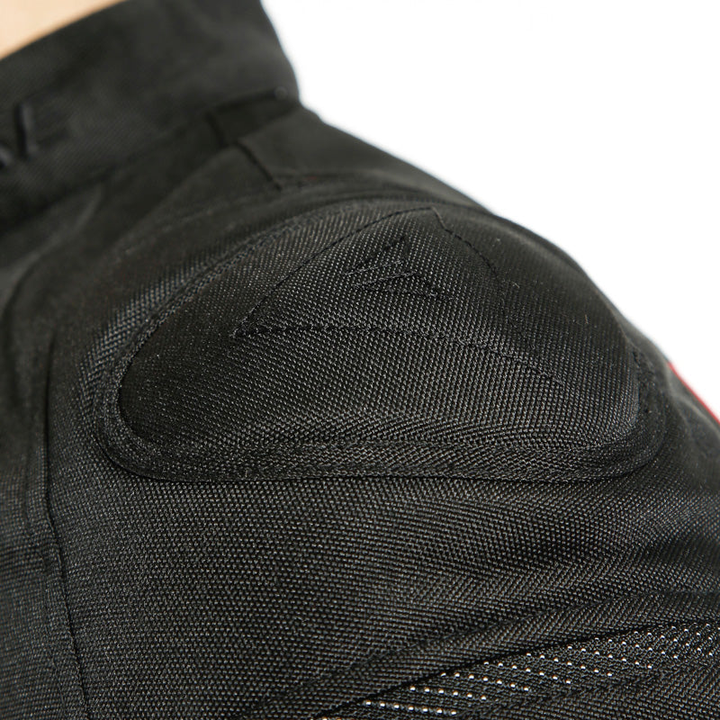 DAINESE MISTICA TEX JACKET BLACK/LAVA-RED 1735250-B78-58