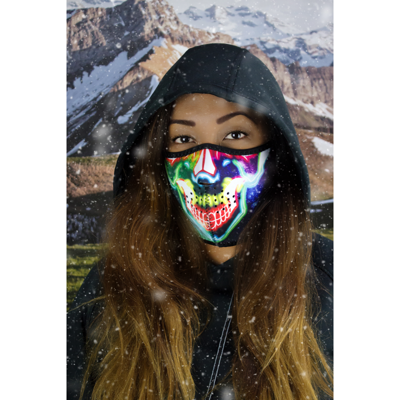 ZAN HEADGEAR NEON SKULL HALF MASK WNFM098H